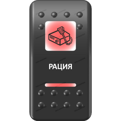 Переключатель Про-Кнопка, ВКЛ-ОТКЛ, Печать, Красный/Красный, 