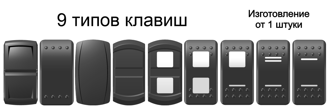 Разные типы клавиш для переключателей