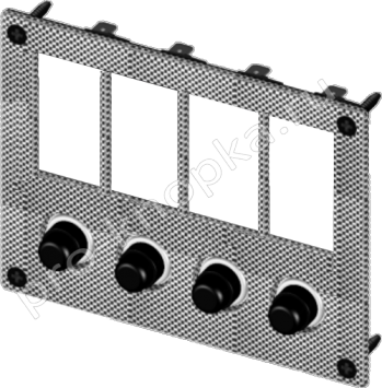 Панель Pro-Knopka для переключателей, 4 шт, с автоматами, карбон
