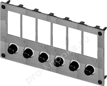 Панель Pro-Knopka для переключателей, 6 шт, с автоматами, карбон