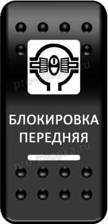 Переключатель Pro-Knopka, ОТКЛ-ВКЛ, Печать, Синий/Синий, "Блокировка передняя"